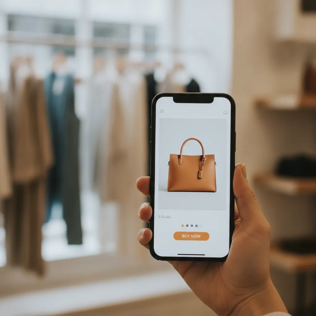 An example app screen: online store — product page to checkout