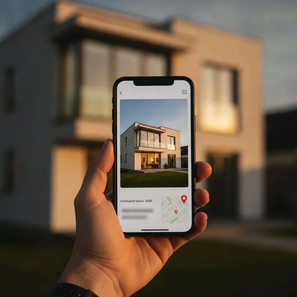 An example app screen: real estate — listings, tours, and a map pin