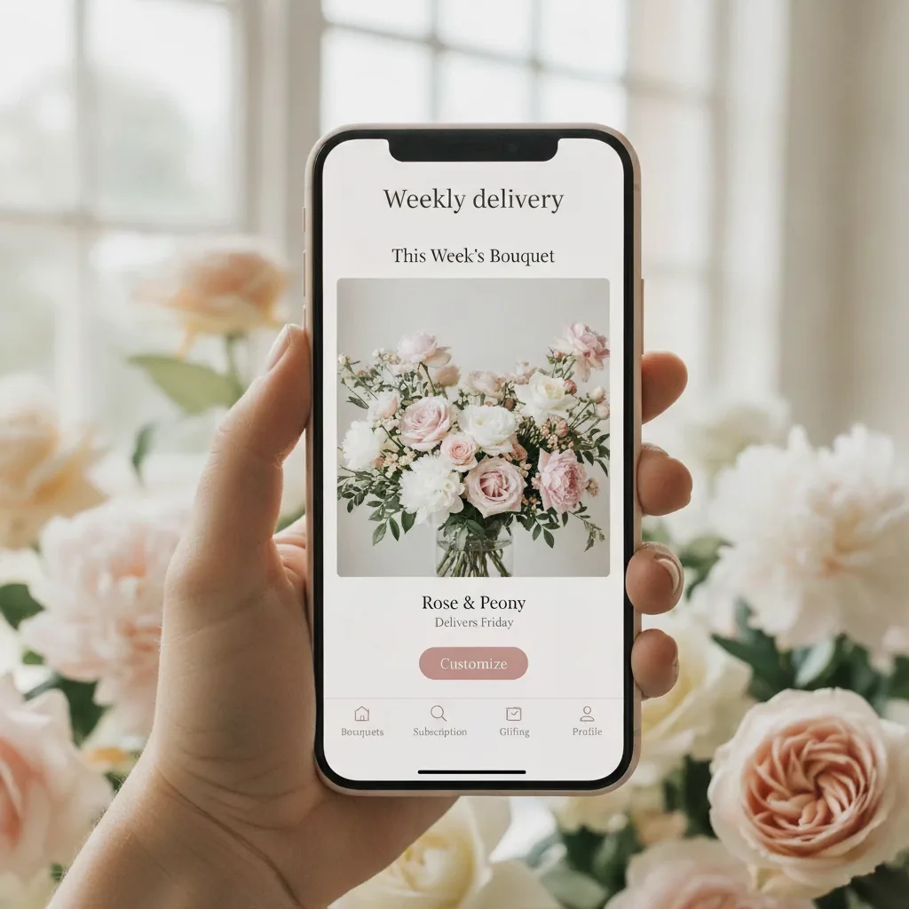 An example app screen: weekly delivery — what is coming, and when